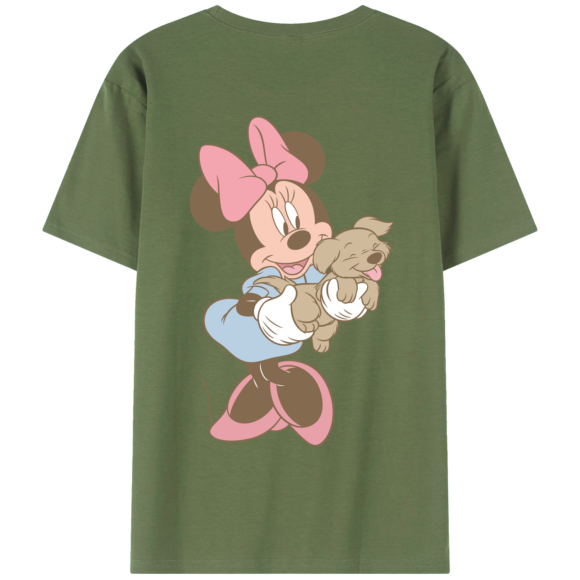 ミッキーマウス Mickey Mouse 綿100％ メンズ半袖Tシャツ（バックプリント） 通気性